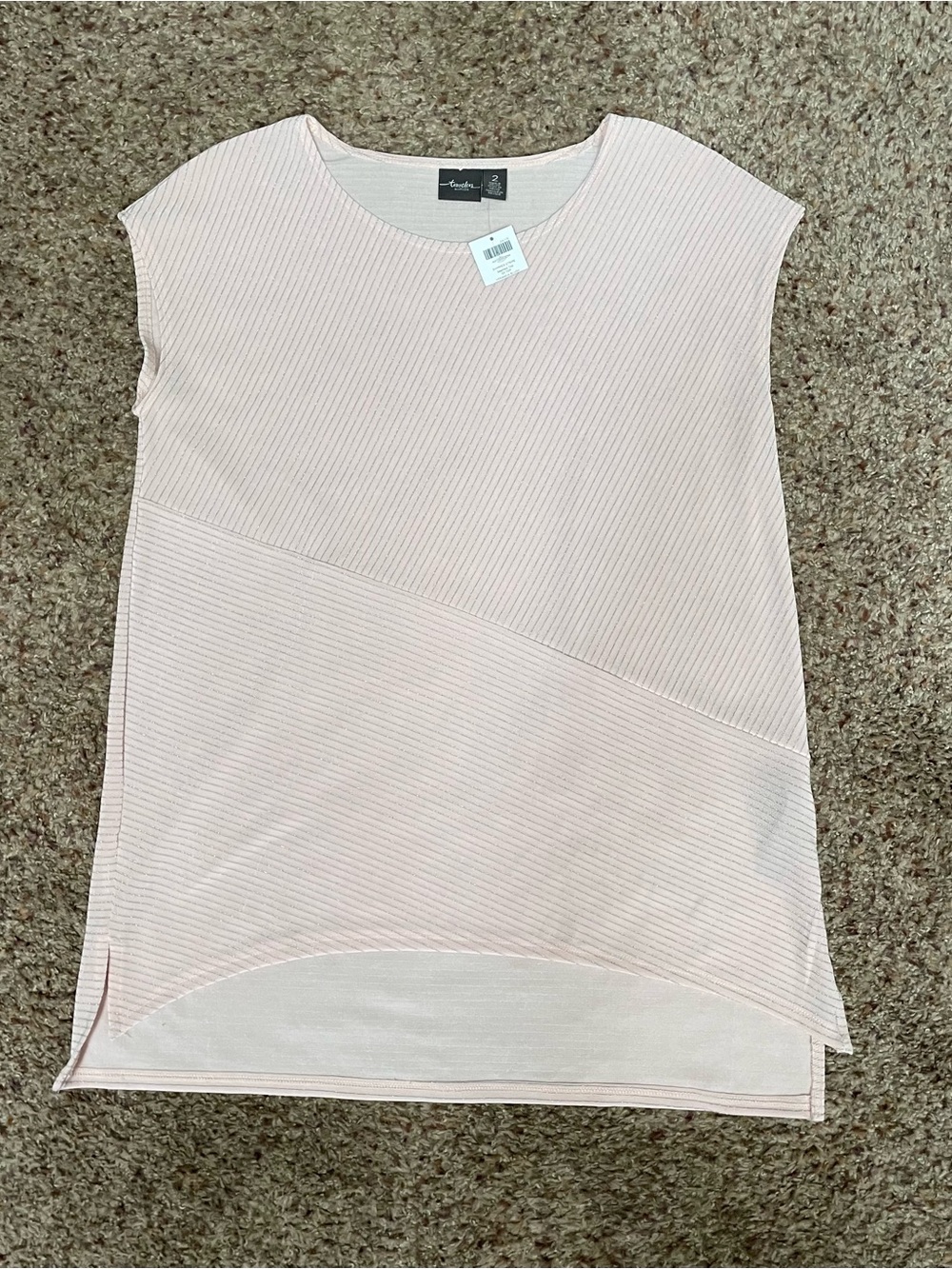 NWT Pink & Silver Tunic Top sz L Travelers by Chico’s sz 2